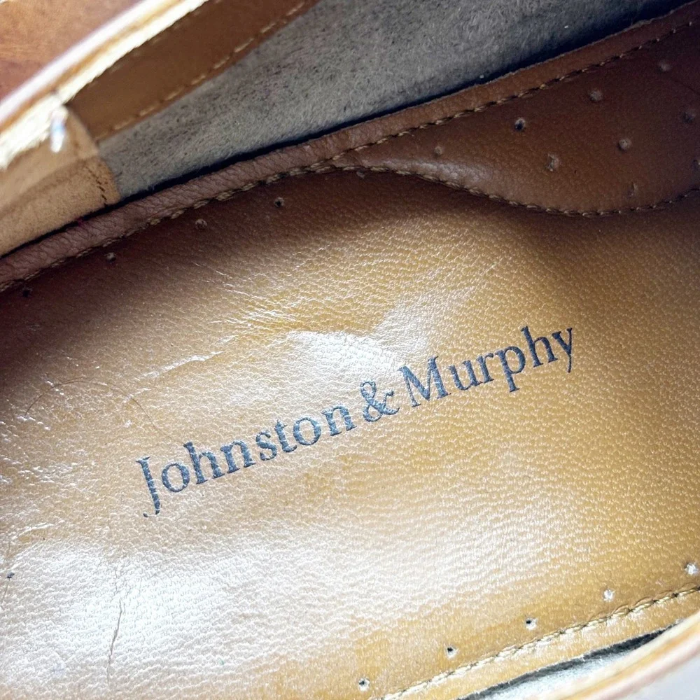 Johnston & Murphy Mens Brown‎ Leather Wingtip Oxford Dress Shoes Size 12M